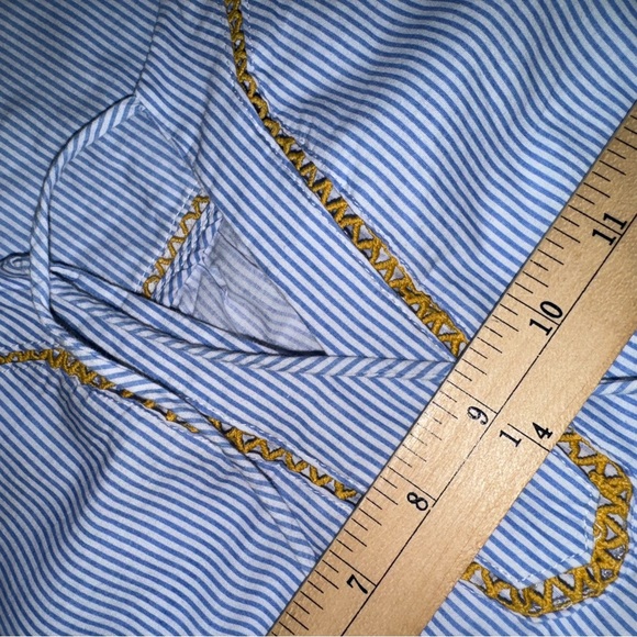 Skies Are Blue Sleeveless Top / Blouse Blue & Gold Size Small - Picture 6 of 11